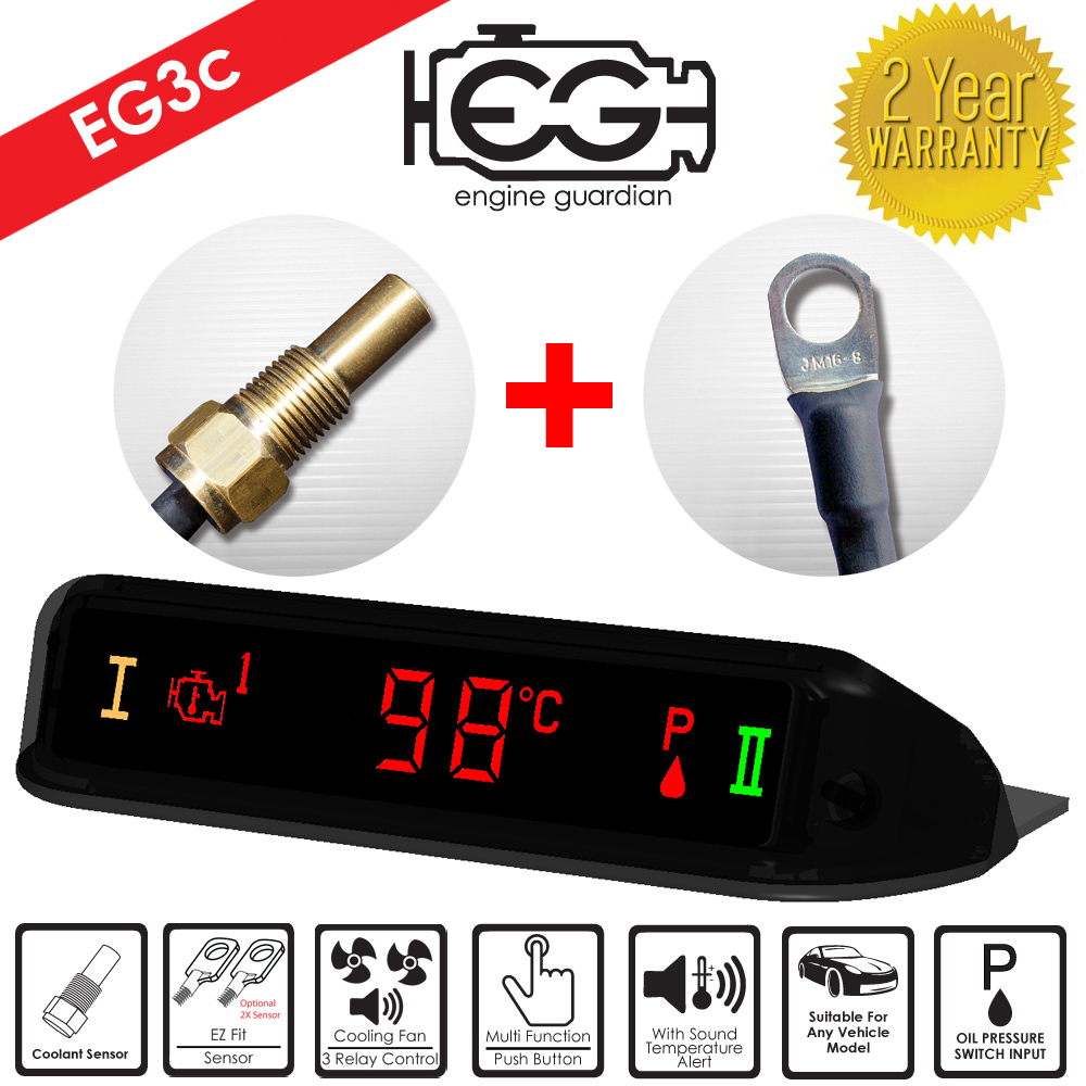 ENGINE GUARDIAN EG3c WATCHDOG TEMPERATURE COOLANT SENSOR GAUGE OVERHEATING ALARM