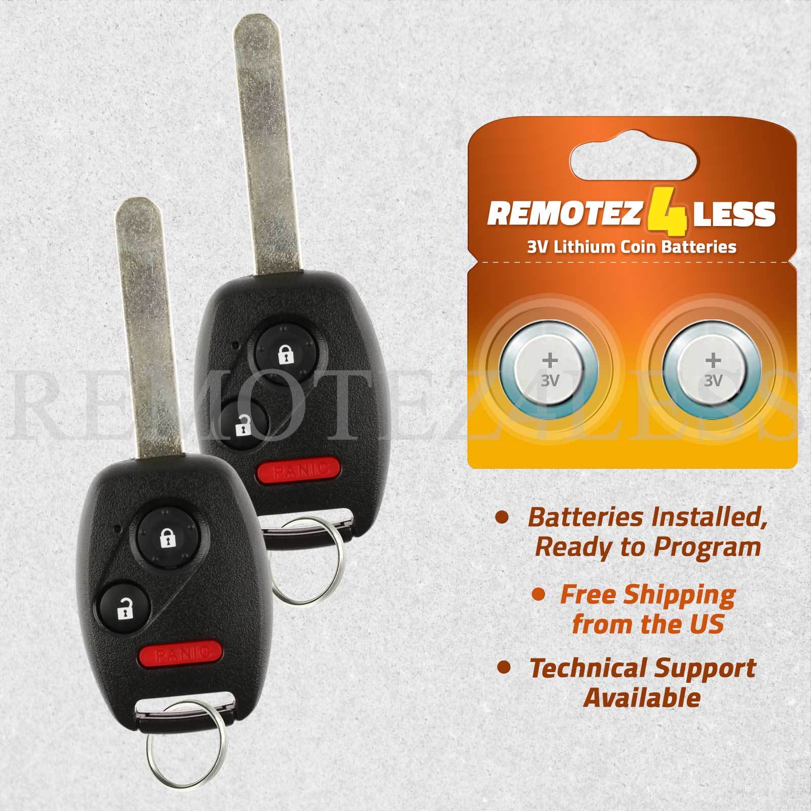 2 for 2005 2006 2007 2008 2009 2010 Honda Odyssey Keyless Car Remote Key Fob