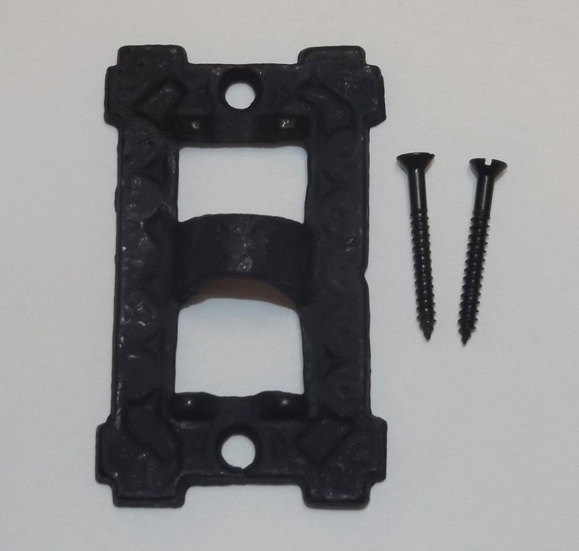 3" LONG BLACK CAST IRON SQUARE WALL BRACKET LAMP HINGE WITH SCREWS NEW 13926JB