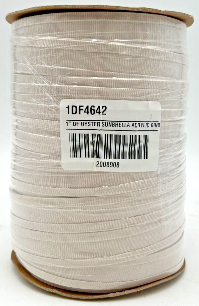 SUNBRELLA MARINE 1" 2ET S/C OYSTER 4642 ACRYLIC BINDING TAPE DOUBLE EDGE FOLDED