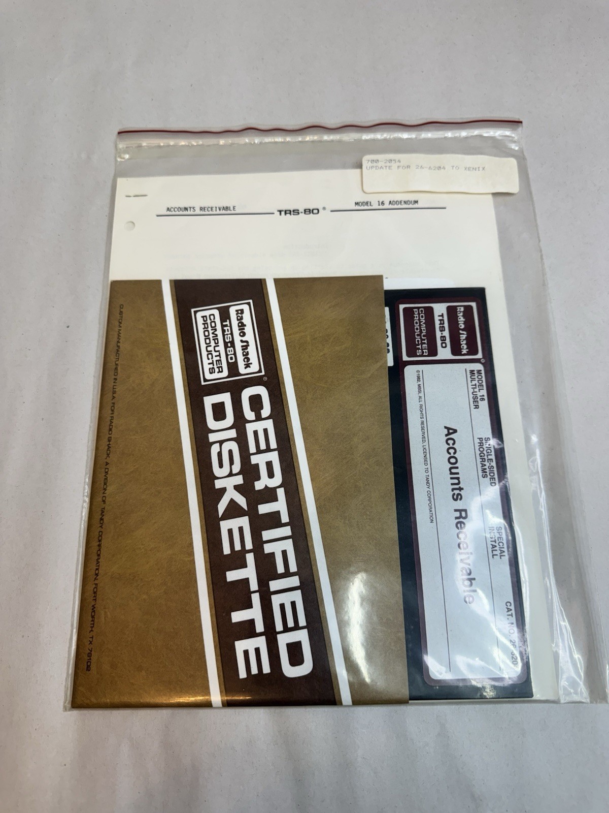 Radio Shack TRS-80 Accounts Receivable Program Diskette Model 16 #29