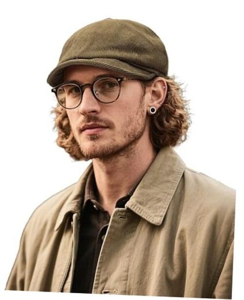 Classic Cotton 8 Panel Newsboy Cap Gatsby Flat Cap Vintage Cdus-nb25q11-brown