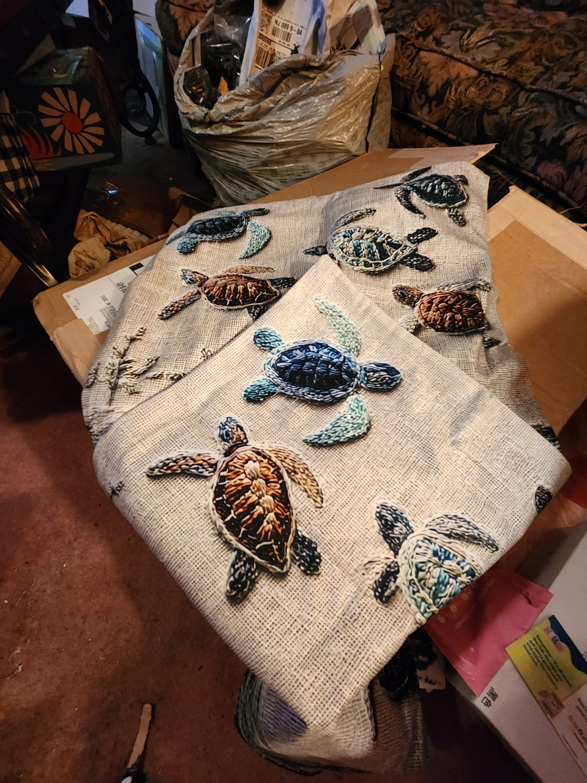 Set Of 2 Turtle  Throw Pillowcases