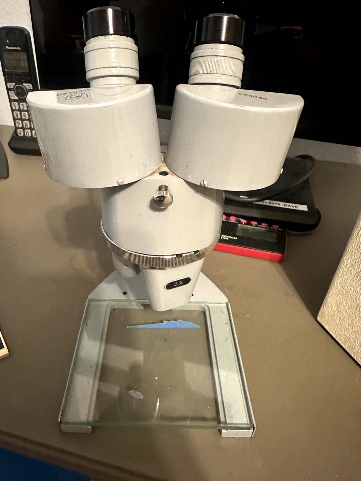 Vtg American Optical Spencer Stereoscopic Microscope W/ Objectives NO Light-Box