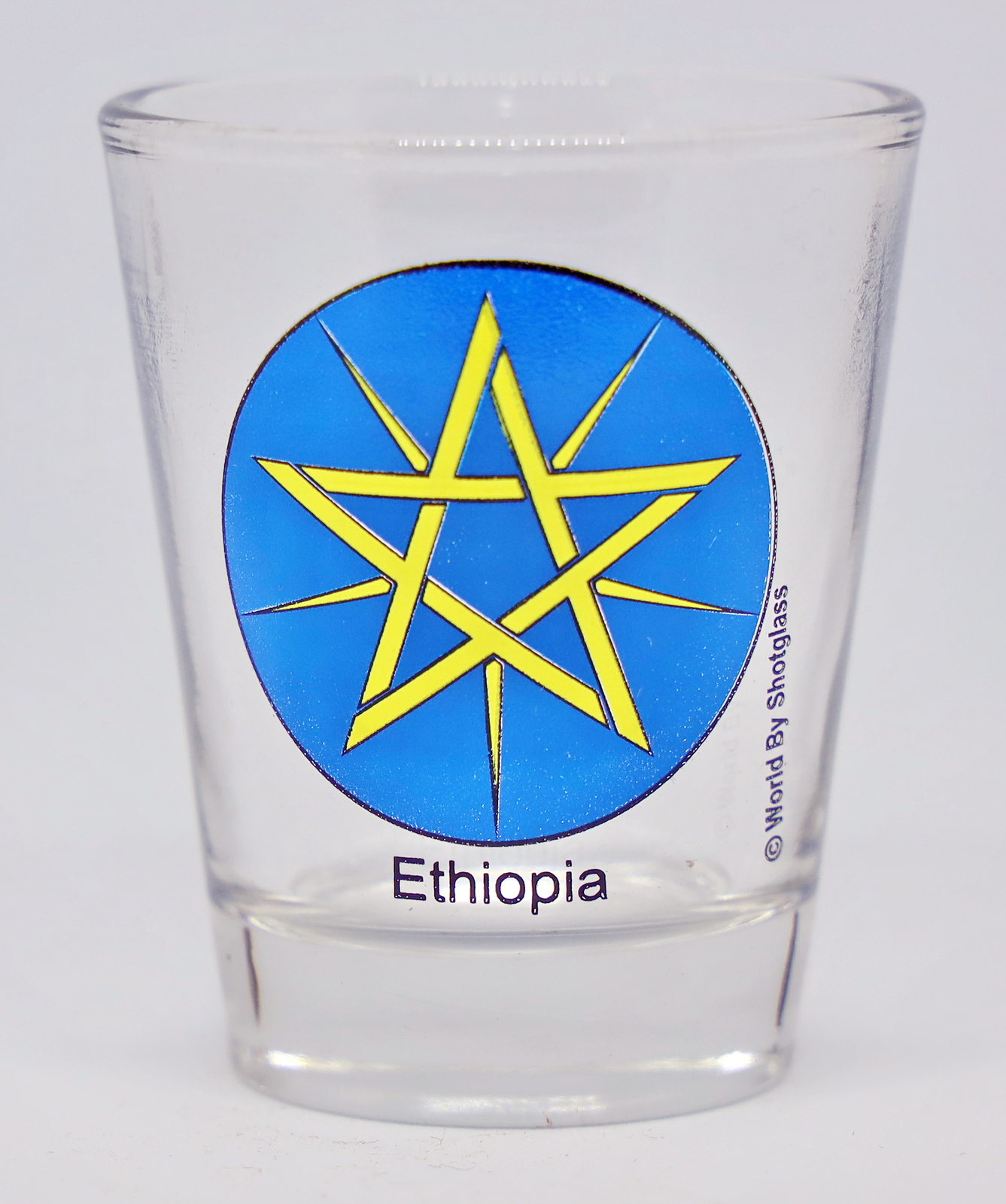 ETHIOPIA COAT OF ARMS SHOT GLASS SHOTGLASS