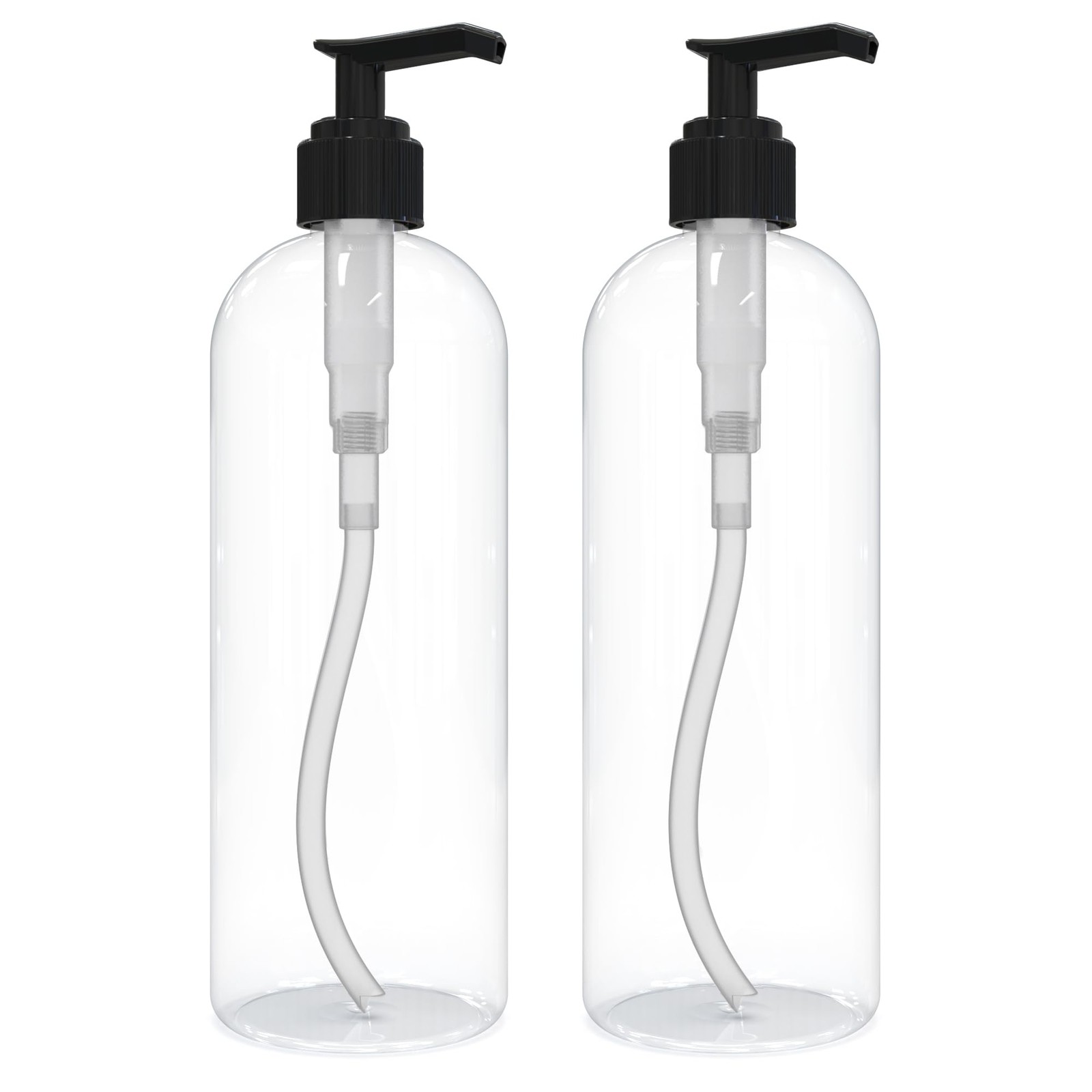 BRIGHTFROM Empty Lotion Pump Bottles, 16 OZ BPA-Free Refillable Plastic Black