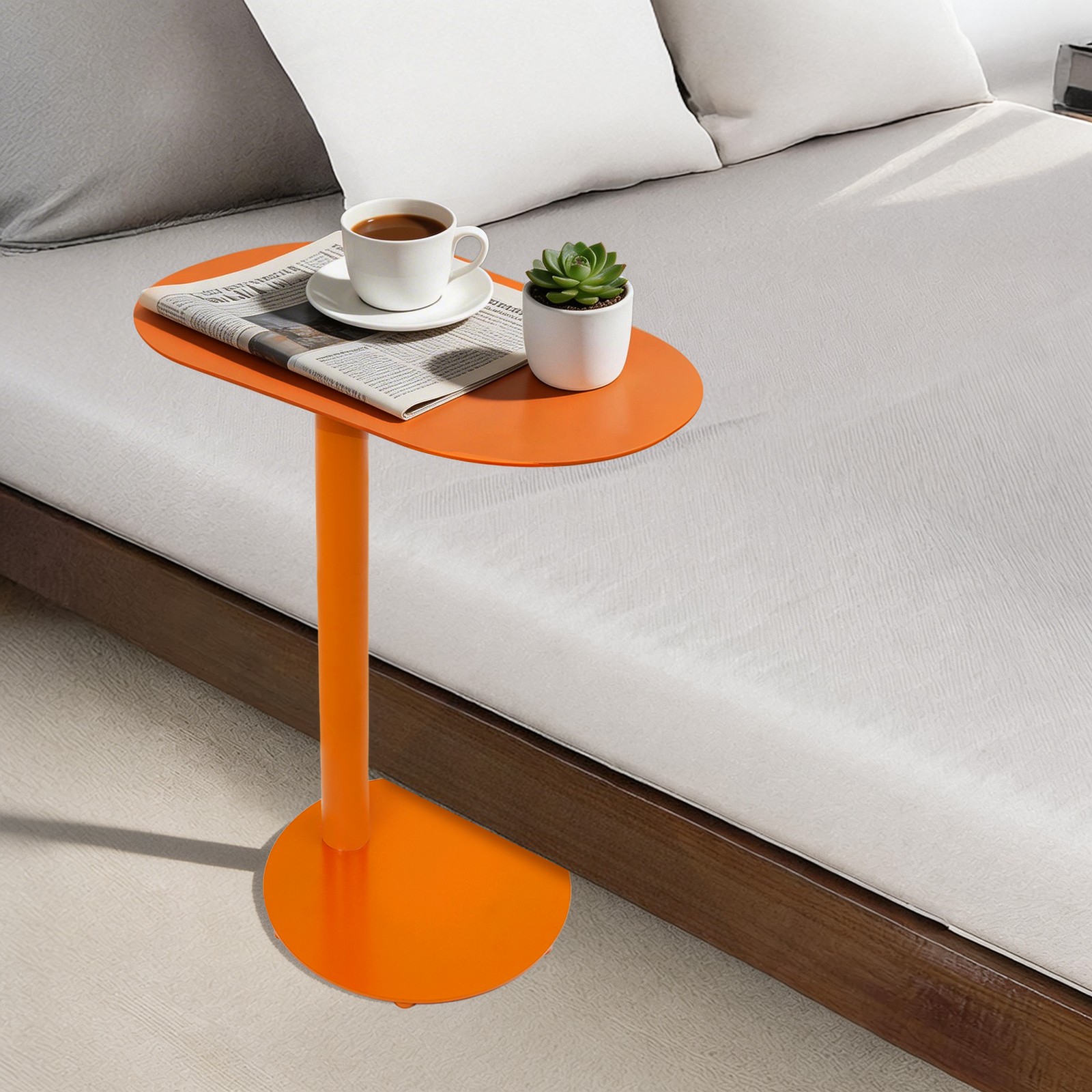 Metal Side Table, Modern Side Table, Modern C-Shaped Side Table