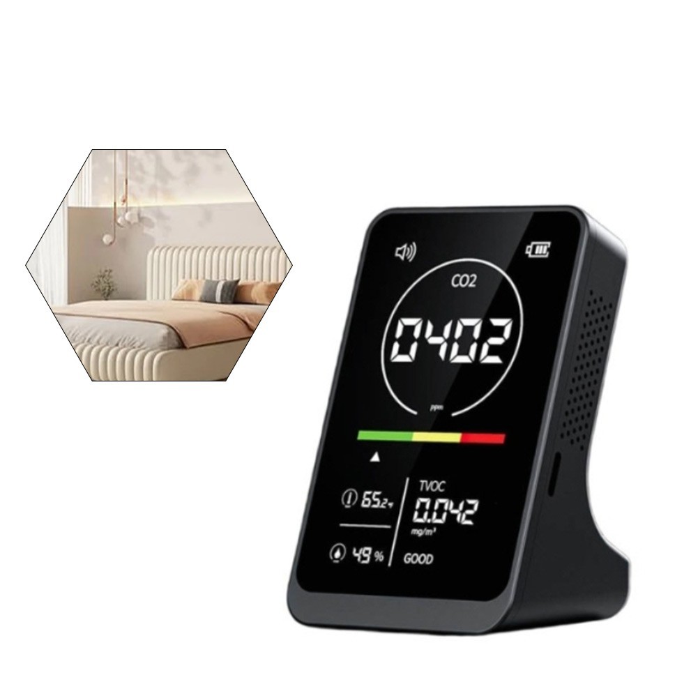 Color Coded Display 4 in 1 Air Detector Carbon Dioxide TVOC Temp Humidity