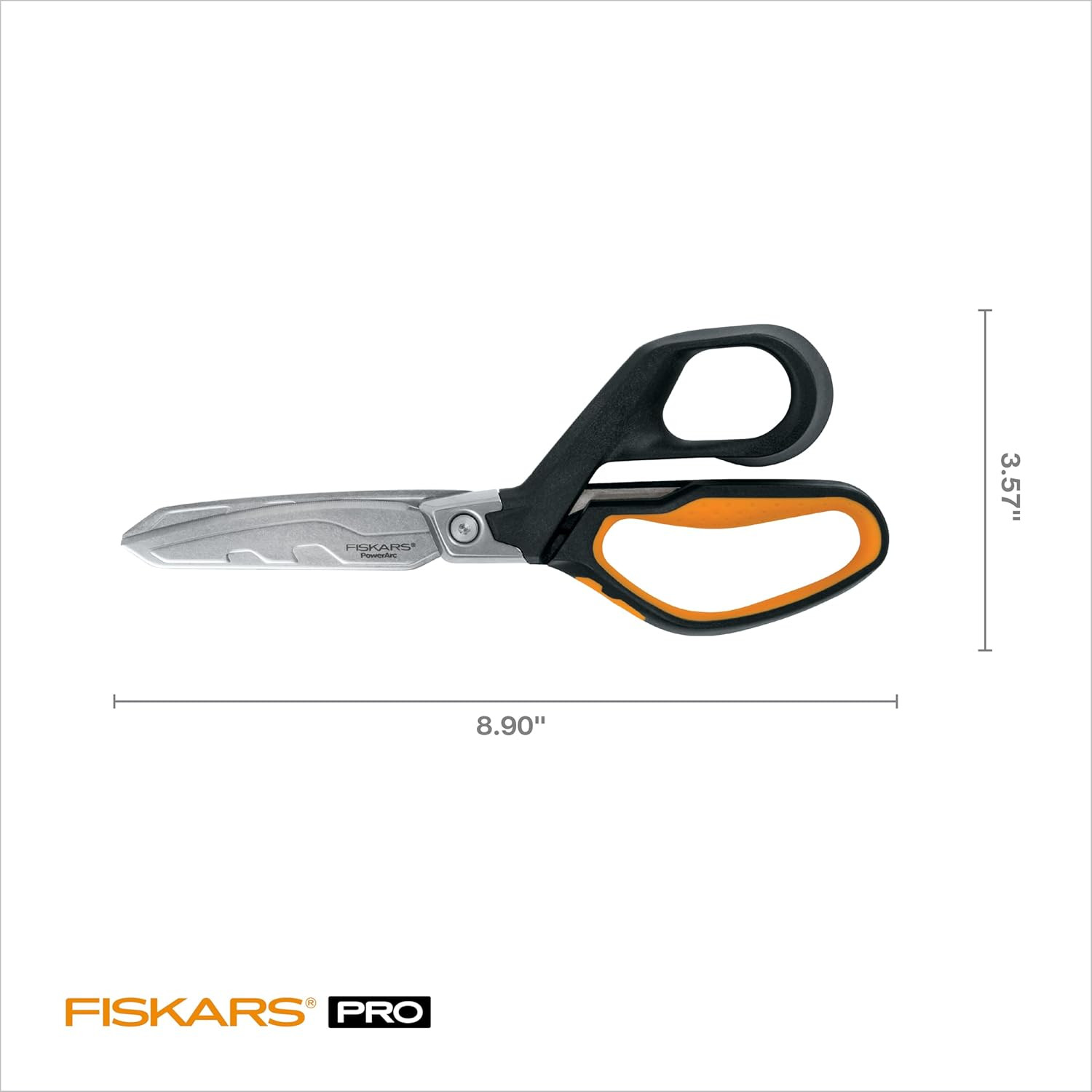 Powerarc 8" Shop Shears, Heavy Duty Serrated Stainless Steel Scissors with Co...