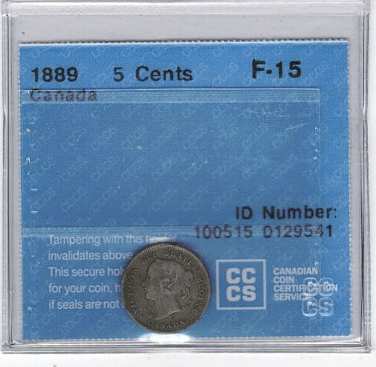 1889 Canada 5 Cents - CCCS F15 - 0129541