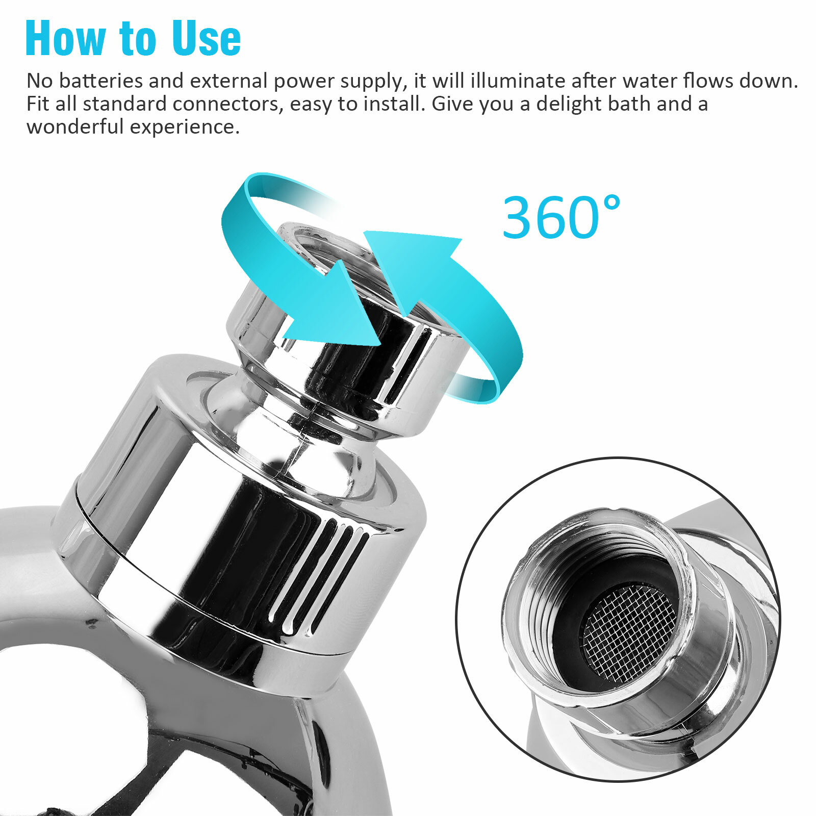 7 Colors Changing LED Shower Head with RGB Light Automatically Sprayer Bathroom