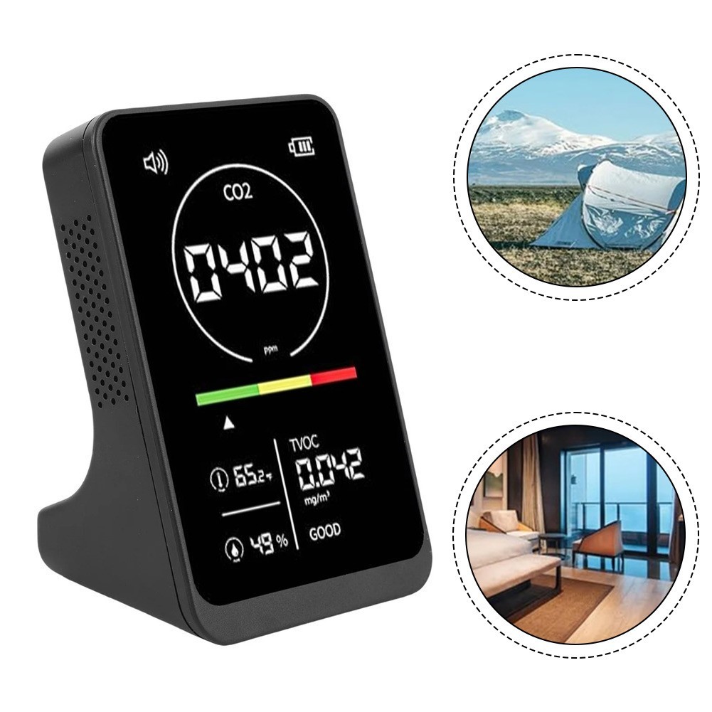 Color Coded Display 4 in 1 Air Detector Carbon Dioxide TVOC Temp Humidity