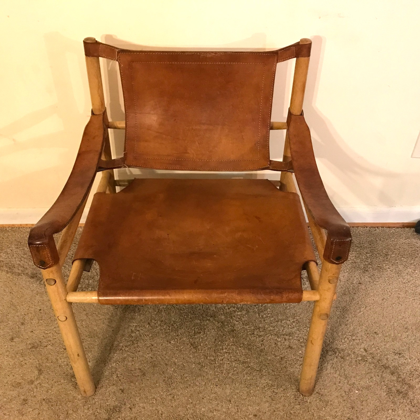 Vintage Arne Norell MCM Mid Century Modern Leather Sirocco Safari Chair