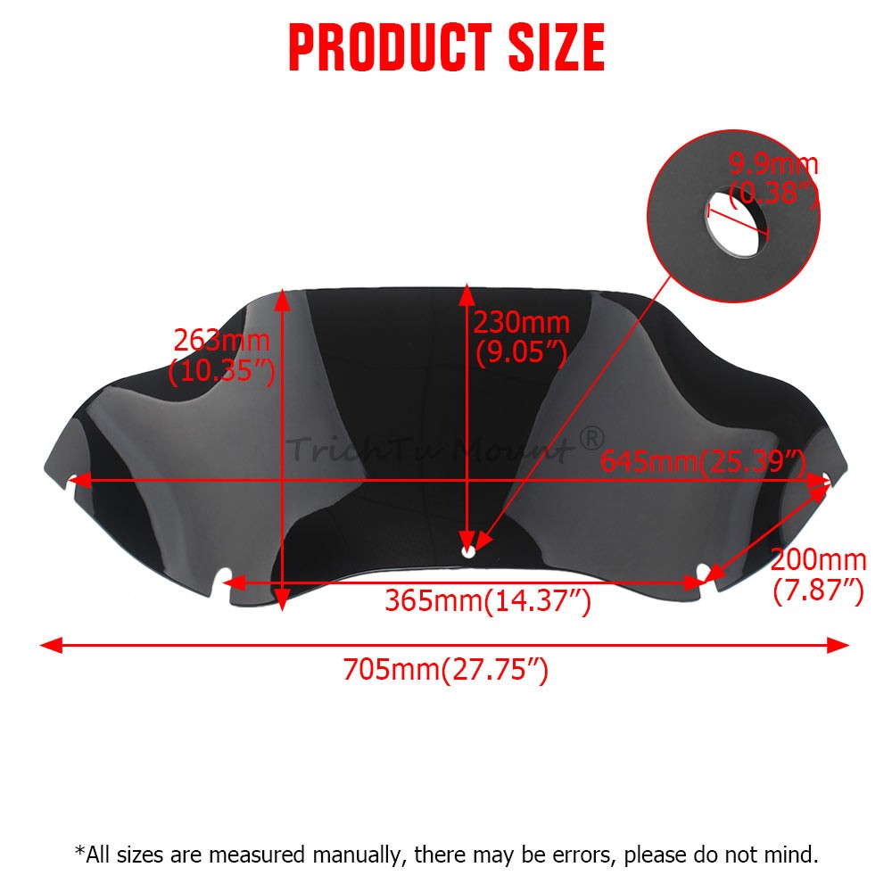 9.5" Black Windshield Windscreen For Touring Road Glide Custom FLTRX 2010–2013