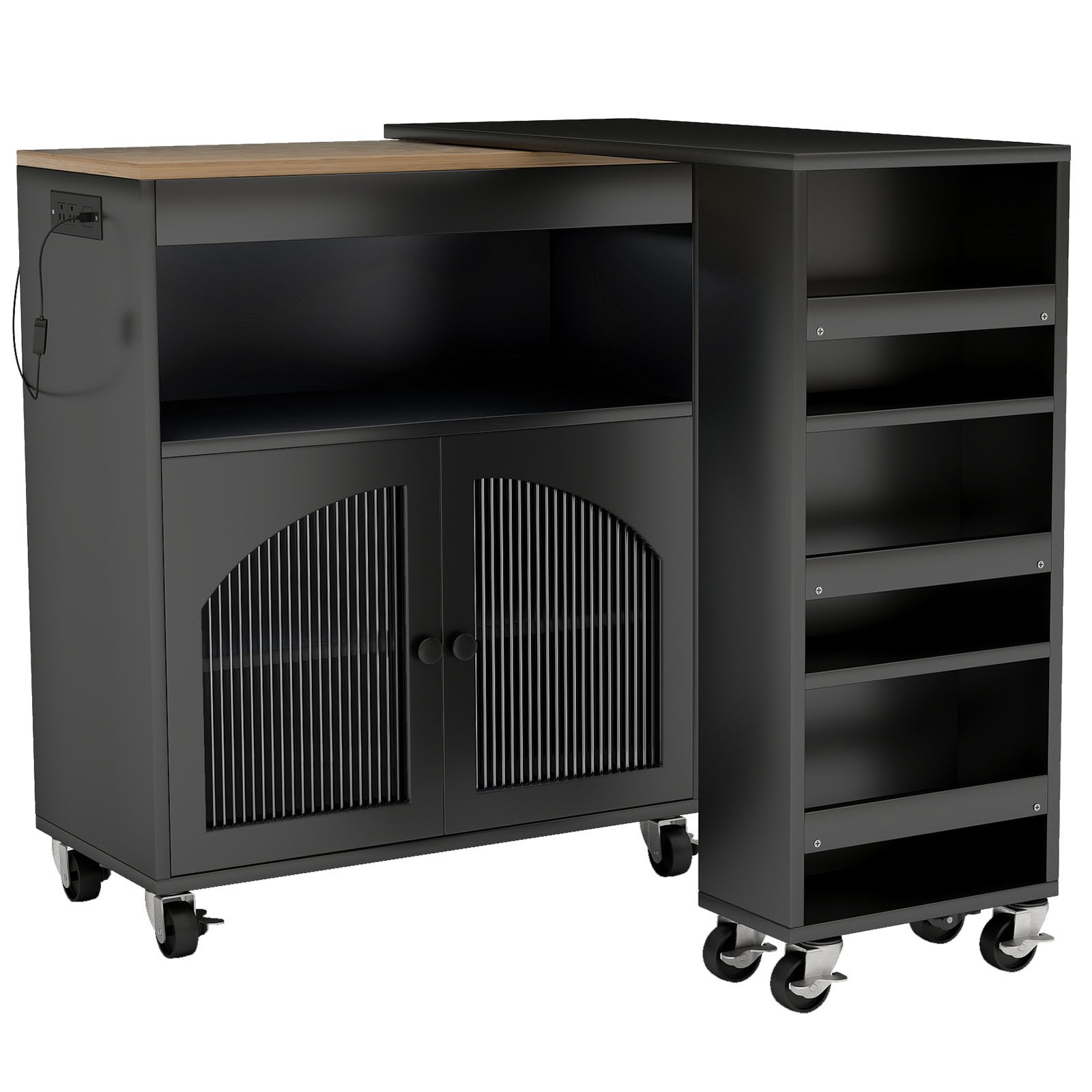 Modern Kitchen Island With Storage Rolling Cart