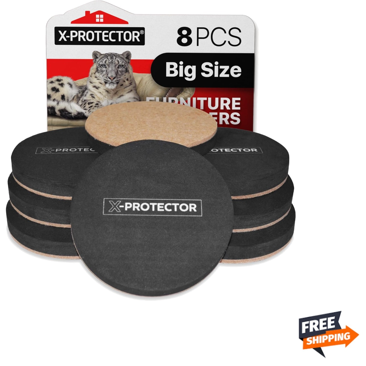 Felt Furniture Sliders Hardwood Floors – 8 PCS 4 3/4 inch Furniture Sliders –...