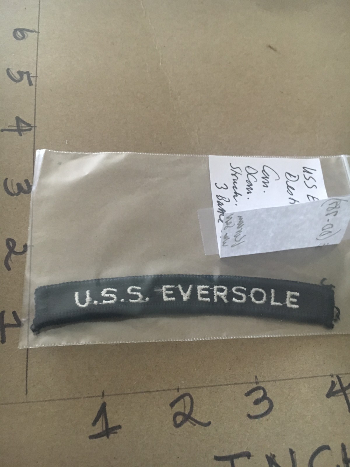 US NAVY SHOULDER STRIP TAB *** rocker *** Patch USS Eversole