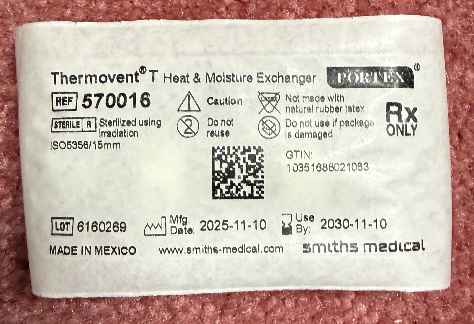 Thermovent T HME Heat and Moisture Exchanger