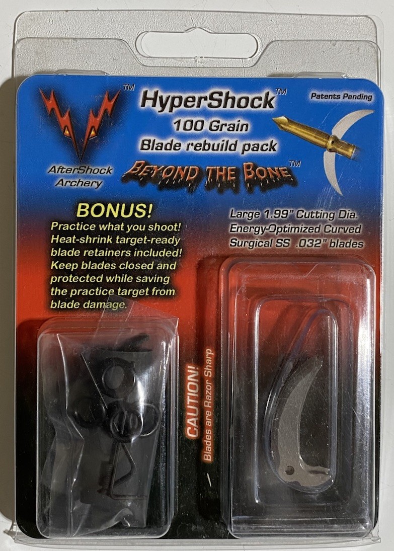 Hyper Shock 100 Grain Replacement Blades & O-Rings Rebuild Pack - Bowhunter New!