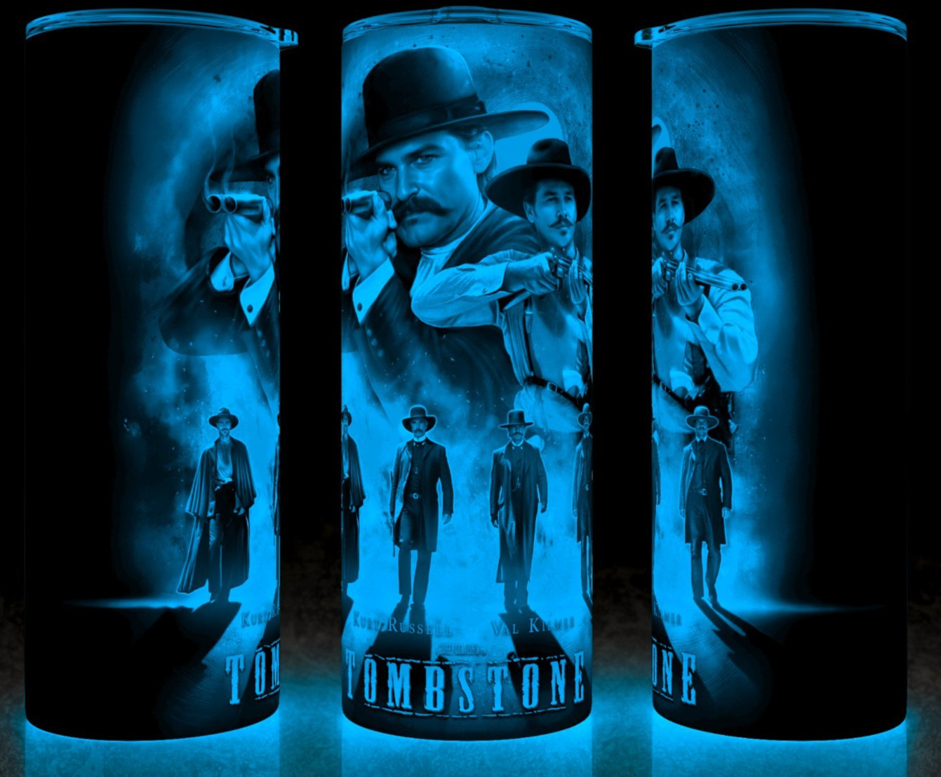 Glow in the Dark Tombstone 1993 Movie Western Wyatt Earp Doc Holiday Mug Tumbler