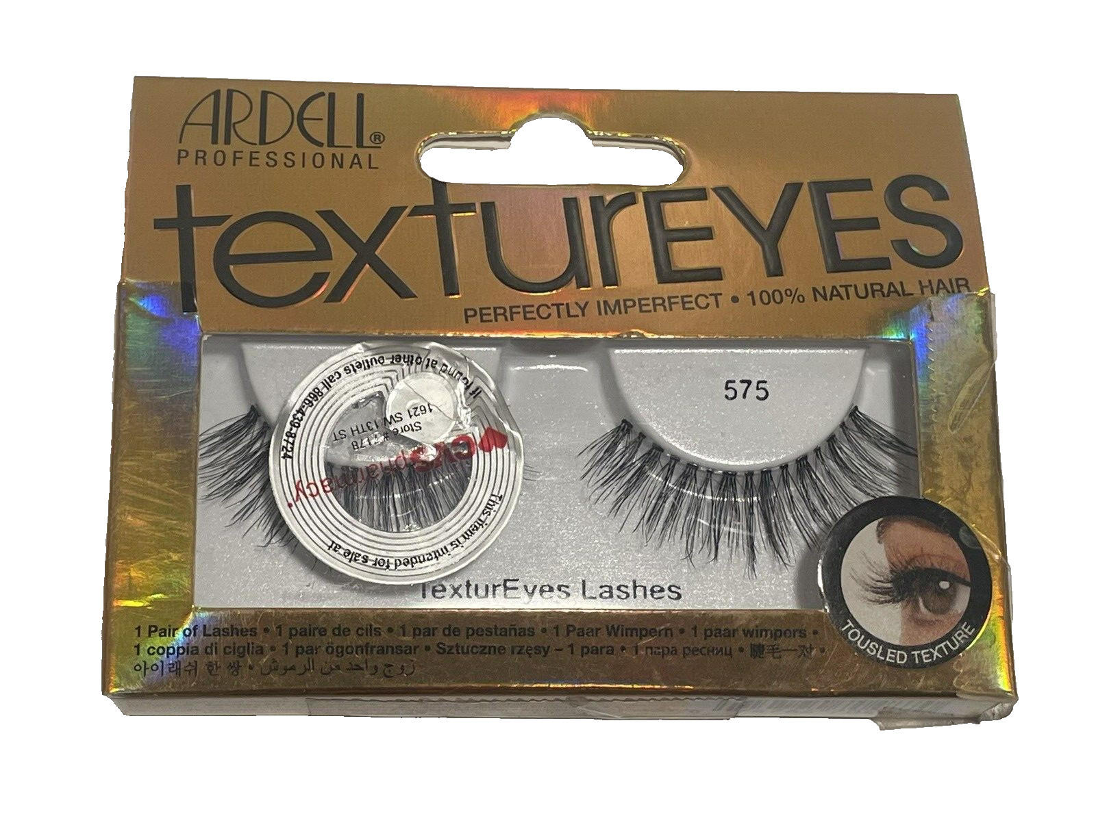 Ardell Professional TexturEyes 575 Eyelashes. 100% Natural.  1 Pair