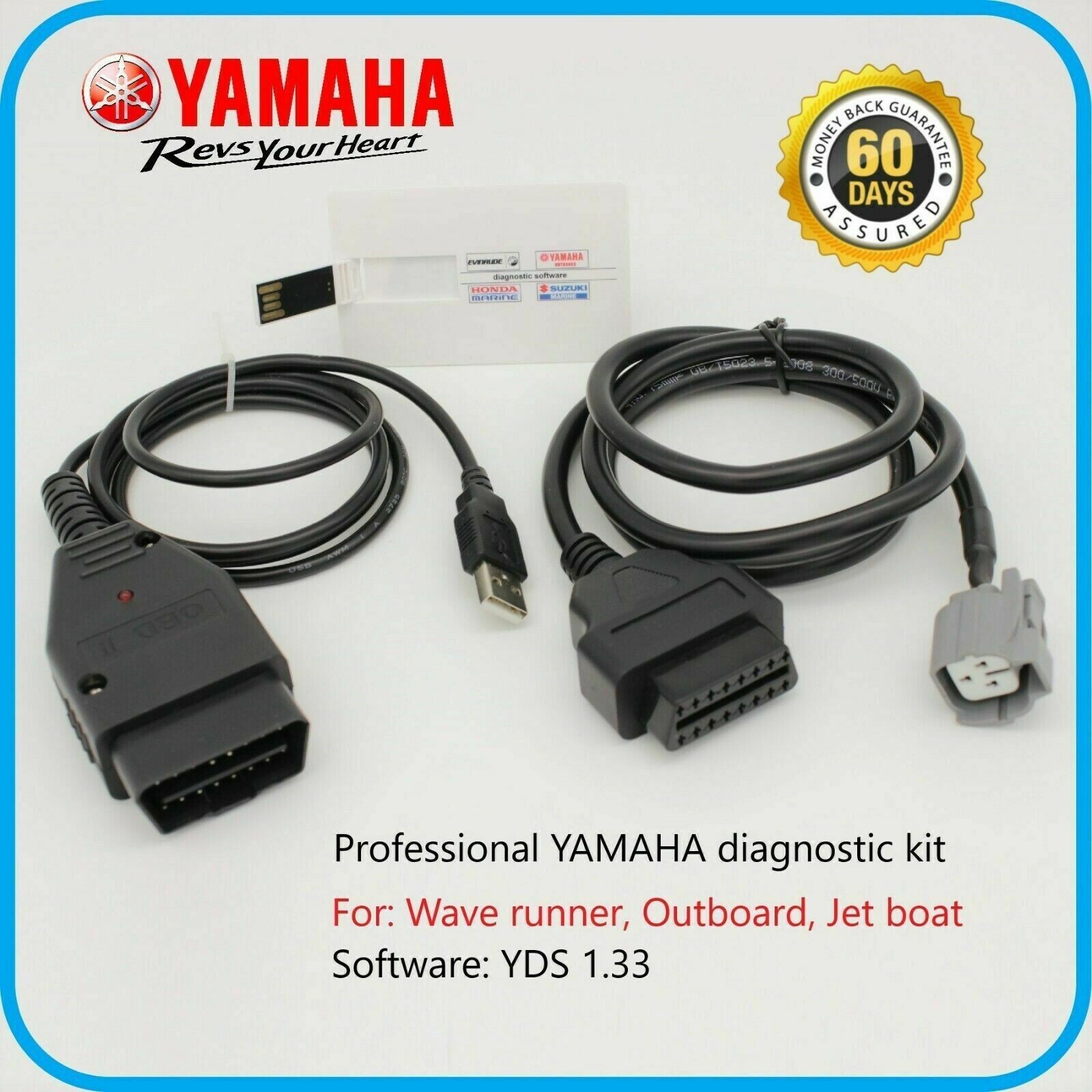 Diagnostic tool for Evinrude outboard EVdiag + Yamaha outboard YDIS v1.33