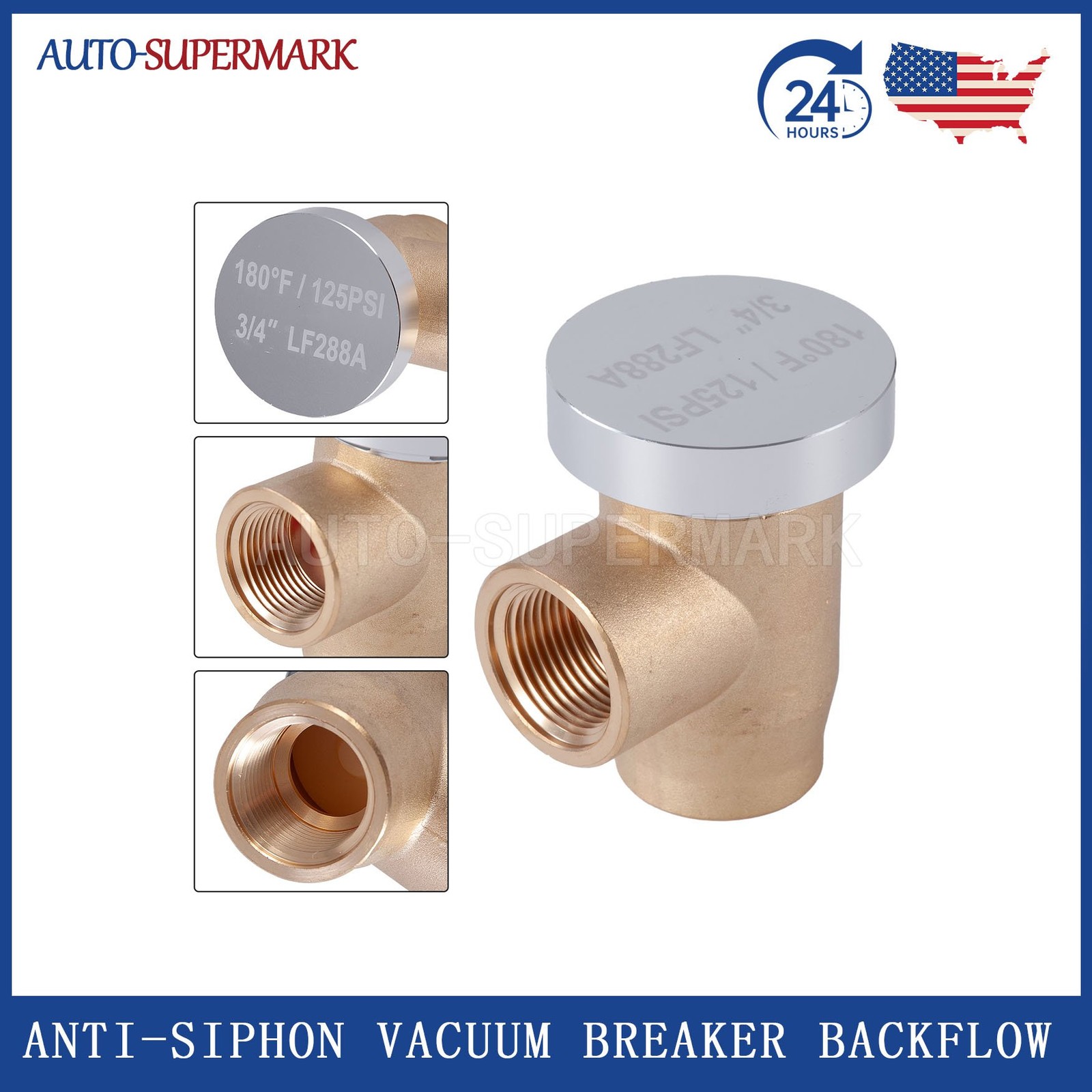 Watts LF288A Series 3/4" Lead-Free Brass Anti-Siphon Vacuum Breaker Backflow