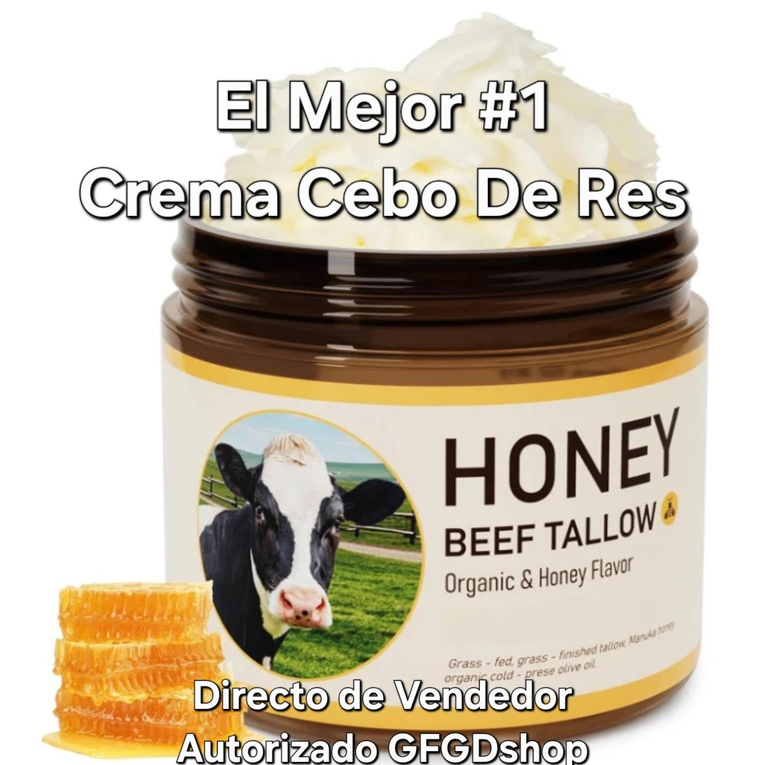 Crema Cebo De Res Con Miel y Aceite Oliva Para La Cara y La Piel Sevo Cevo Sebo