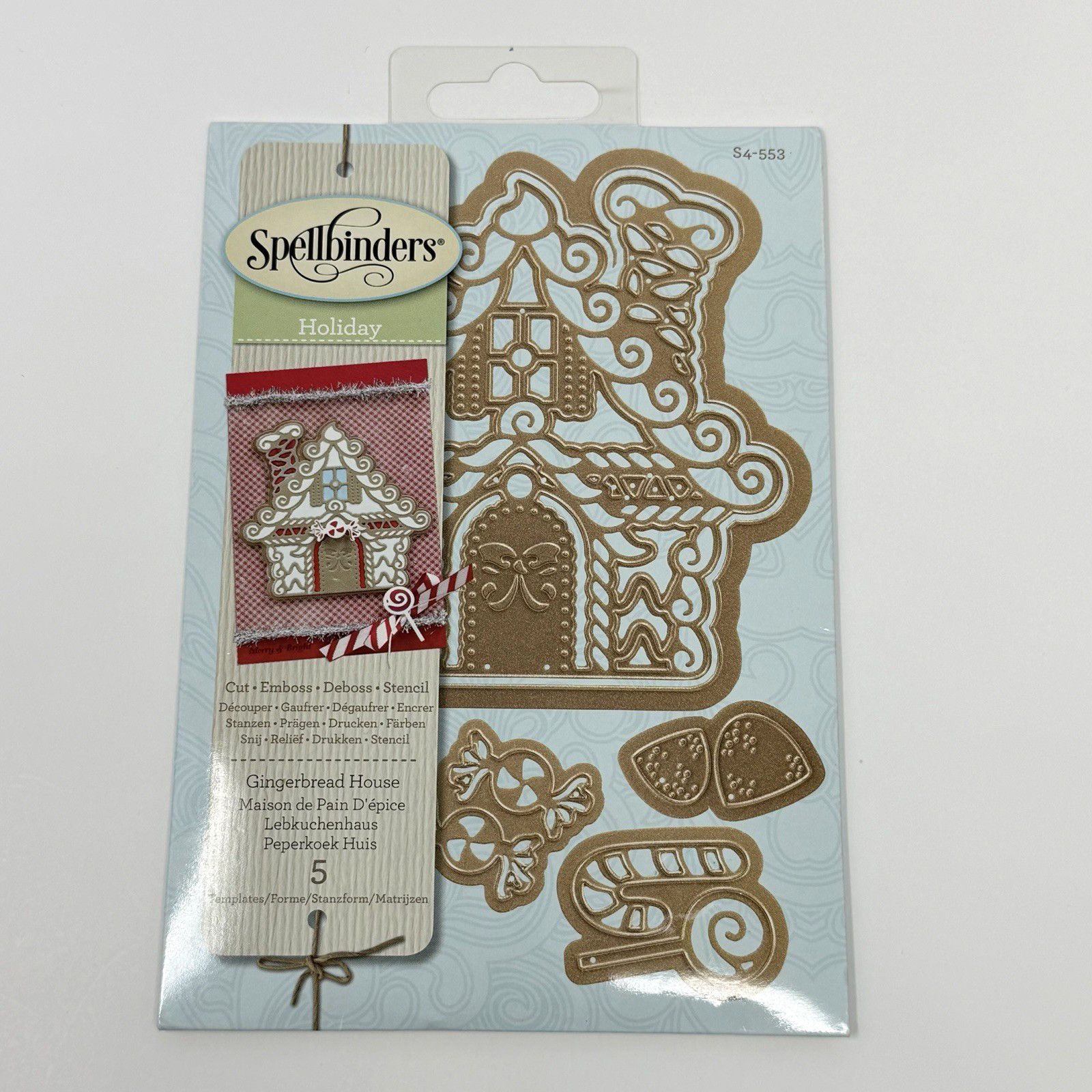 Spellbinders Holiday Gingerbread House Cut Emboss  Stencil Dies S4-553 Rare