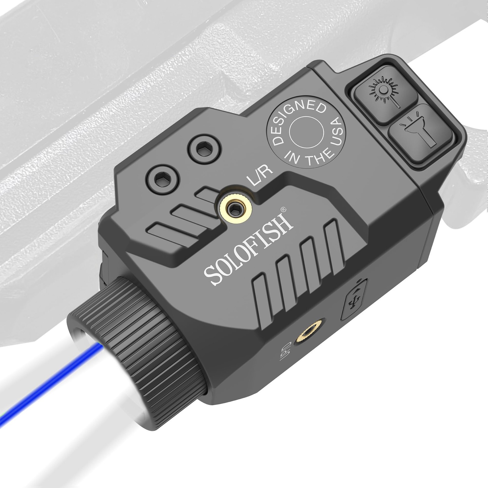 Solofish 800lm Adjustable Pistol Light Laser Combo Blue