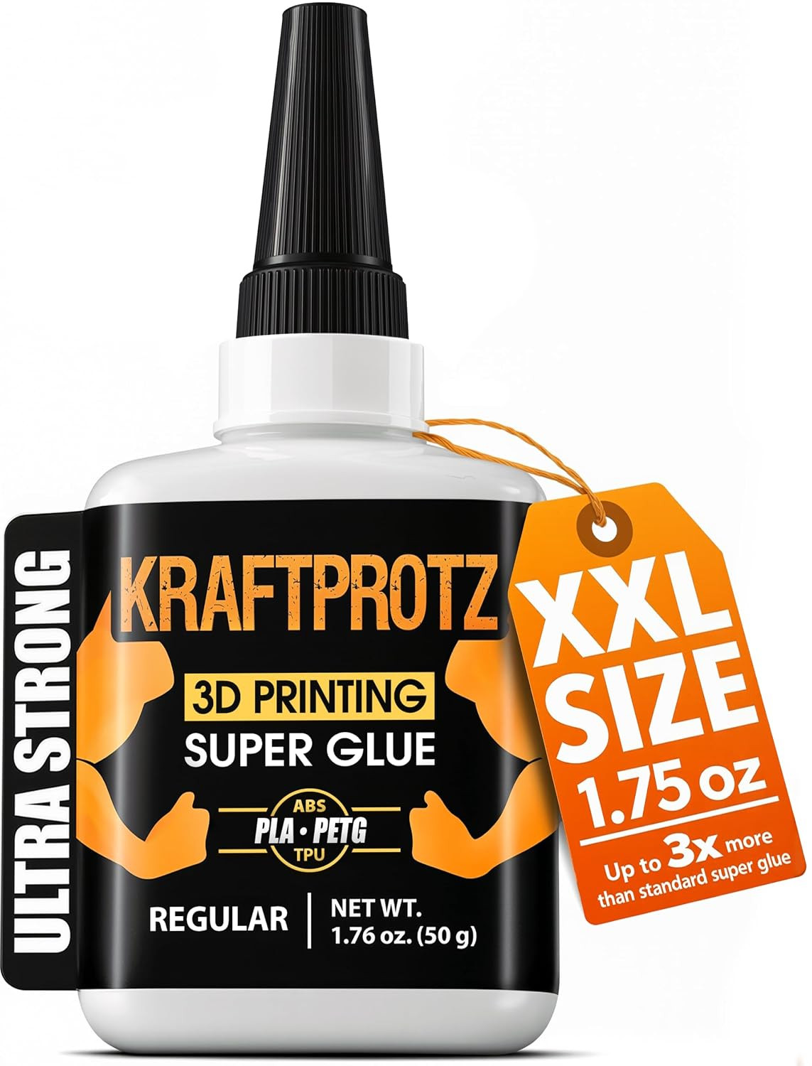 3D Printing Super Glue Liquid 1.75 Oz - PLA ABS PETG TPU Instant Adhesive | Vers
