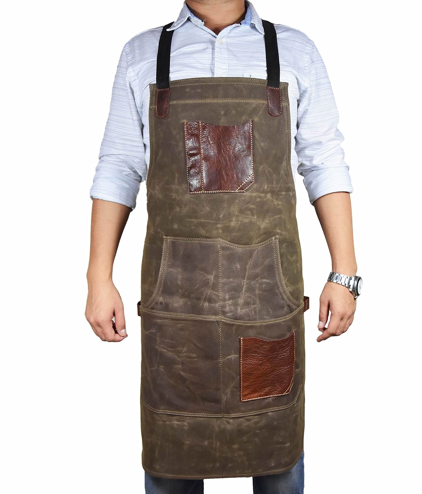 One Size Fits Utility Apron | Adjustable Cross-Back Straps | Multi-Use Shop A...