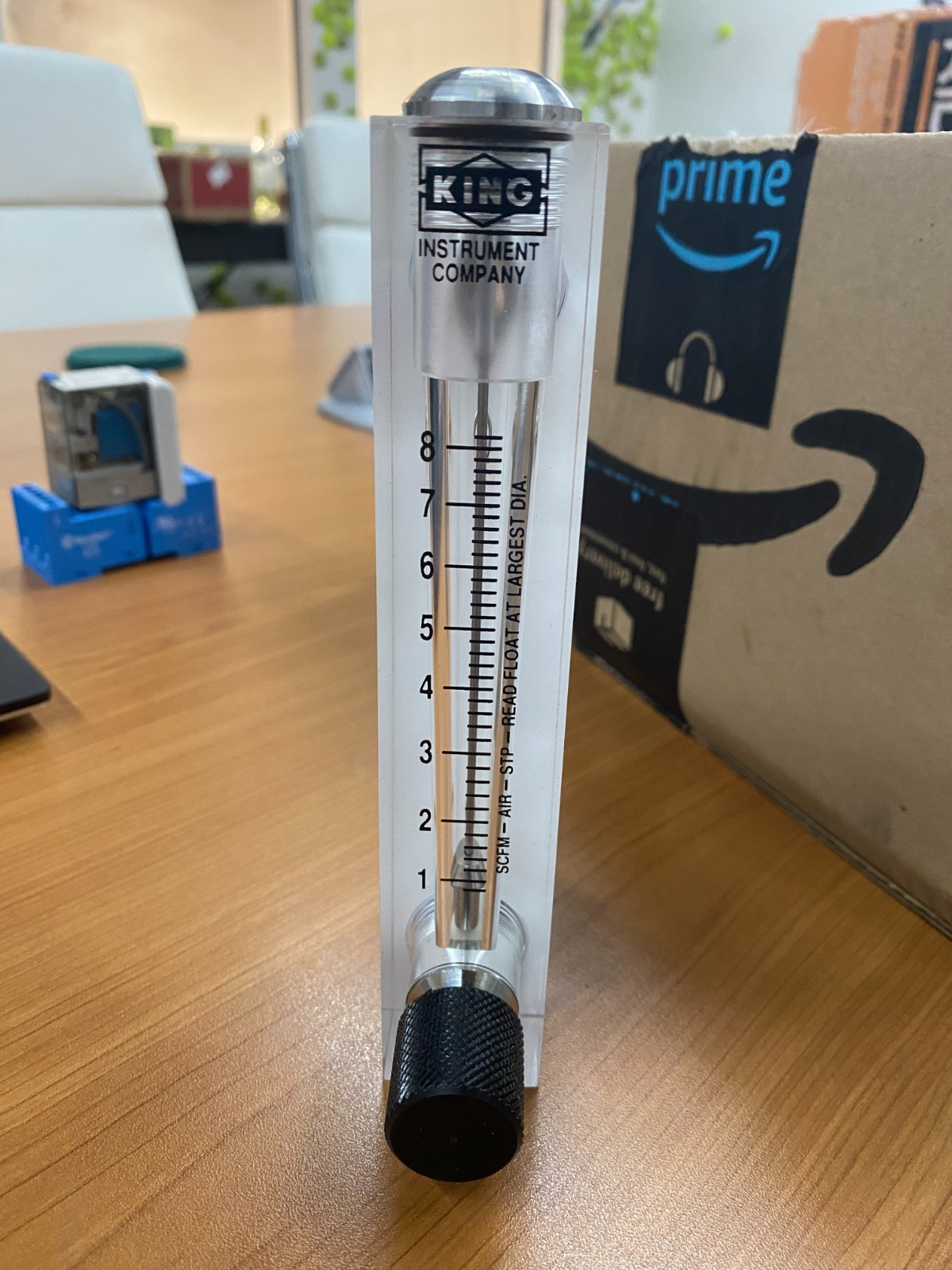 King Instruments 75202103C03 Acrylic Flowmeter, 1-8SCFM Air