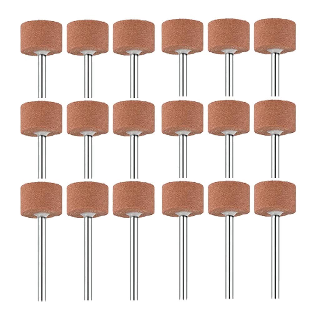 18pcs Rotary Grinding Stones, 1/8'' Shank 15MM Cylinder Shape Abrasive Red