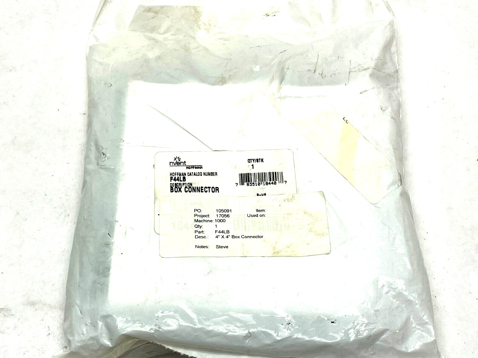Hoffman F44LB Box Connector Lay-in 4.00x4.00