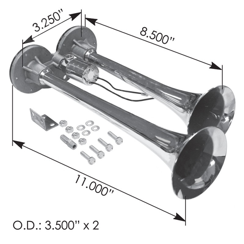 Heavy Duty Chrome Air Horn Universal Fit for Semi Truck Tractor Trailer