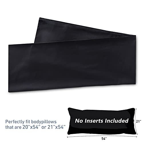 Body Pillow Cover, 100% Cotton, 800 Thread Count, Soft 21"x 54" Black