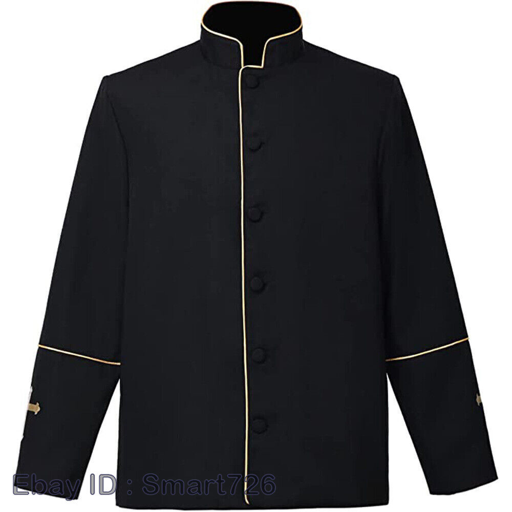 Clergy Men's Coat Men's Priest Jacket Pastor Preacher Minister Clerical Jacket