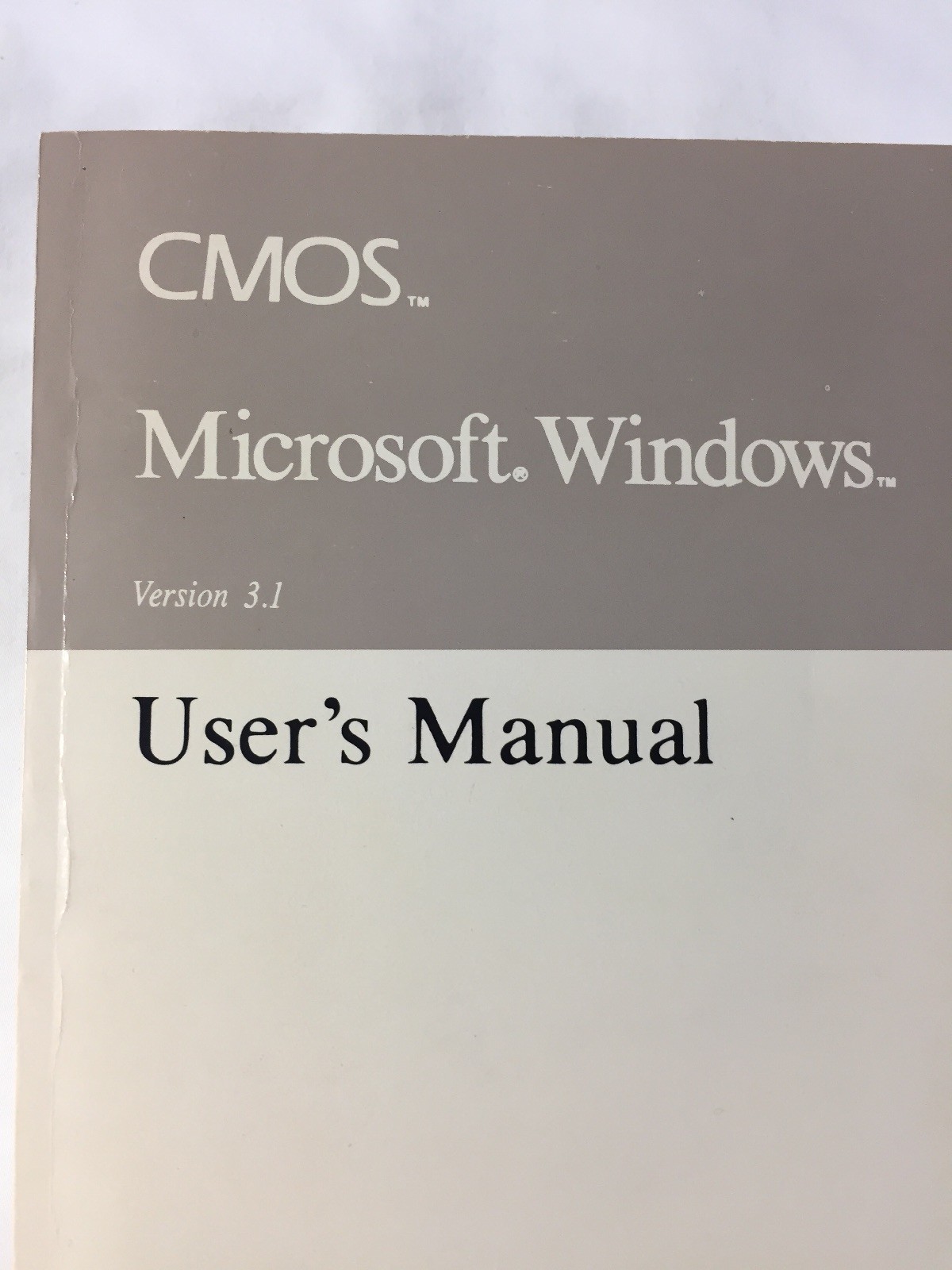 CMOS Microsoft Windows Version 3.1 User's Guide - Original Book 1992 -