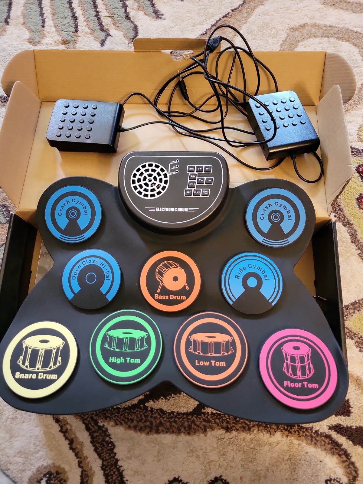 Electronic Drum Set 9 Pad, Portable Roll Up Drum Kit Rechargeable