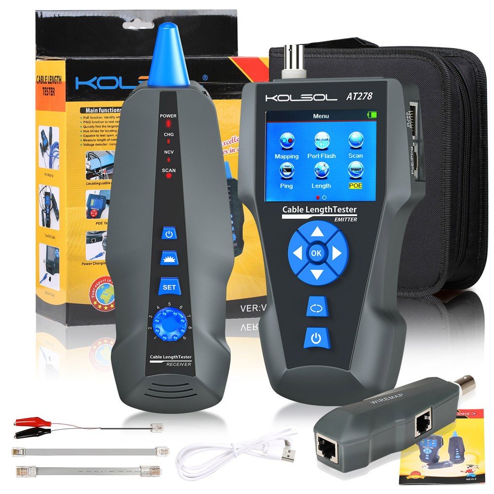 KOLSOL NF-8601S TDR Network LCD Cable Tester For RJ45/RJ11/BNC/Metal Cable/PING