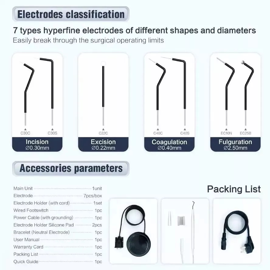 Dental Electro Electrosurgery Unit Machine High Frequency Electric 7pcs Knife US