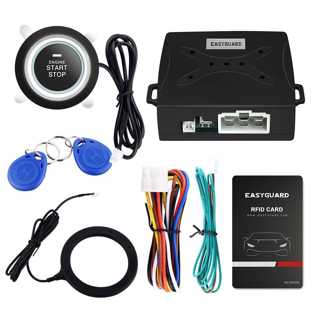EC004 Smart RFID Push Engine Start Button kit & Keyless Go System Upgrade Key