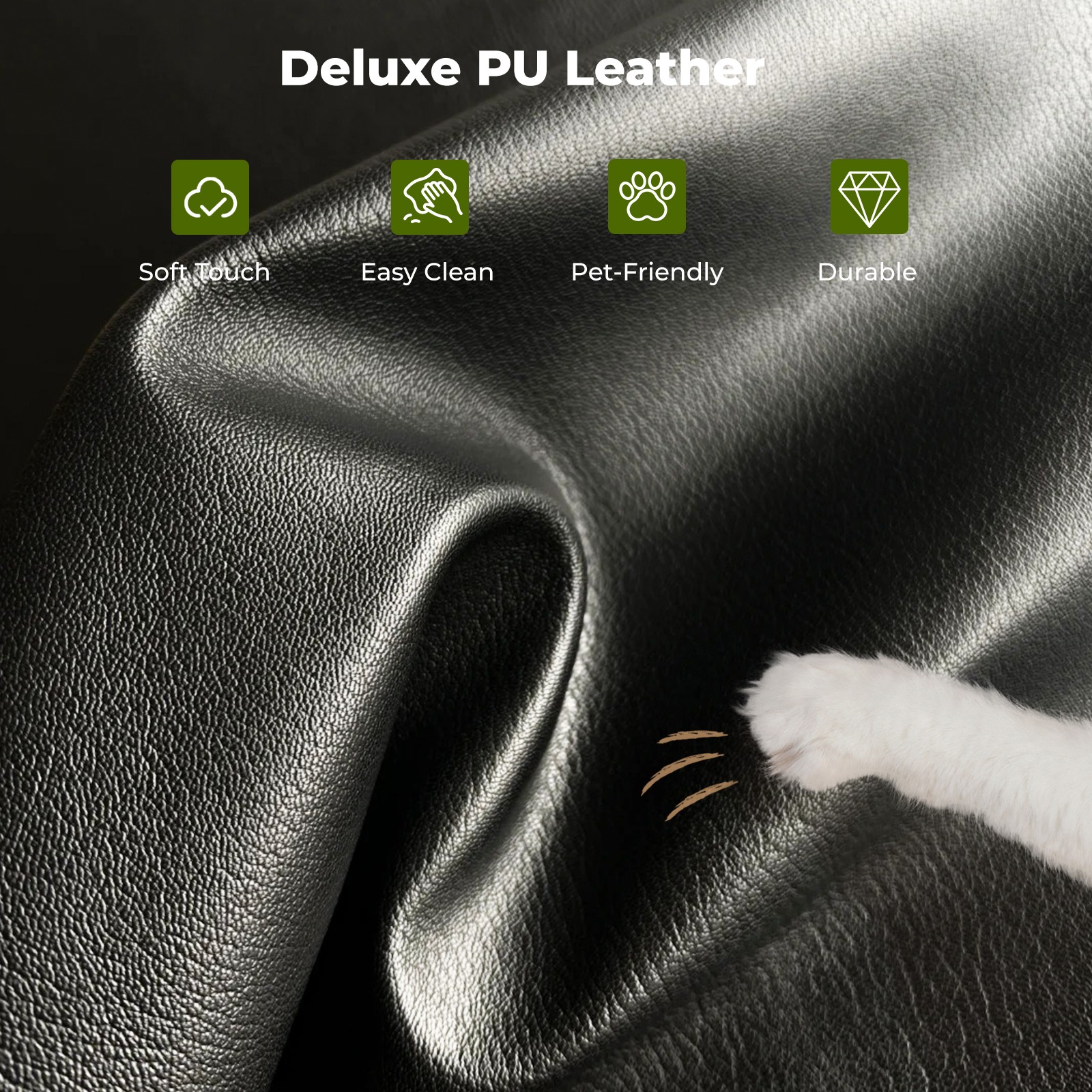 PU Leather Office Chair Ergonomic Computer Gaming Chair Desk Chair with Footrest