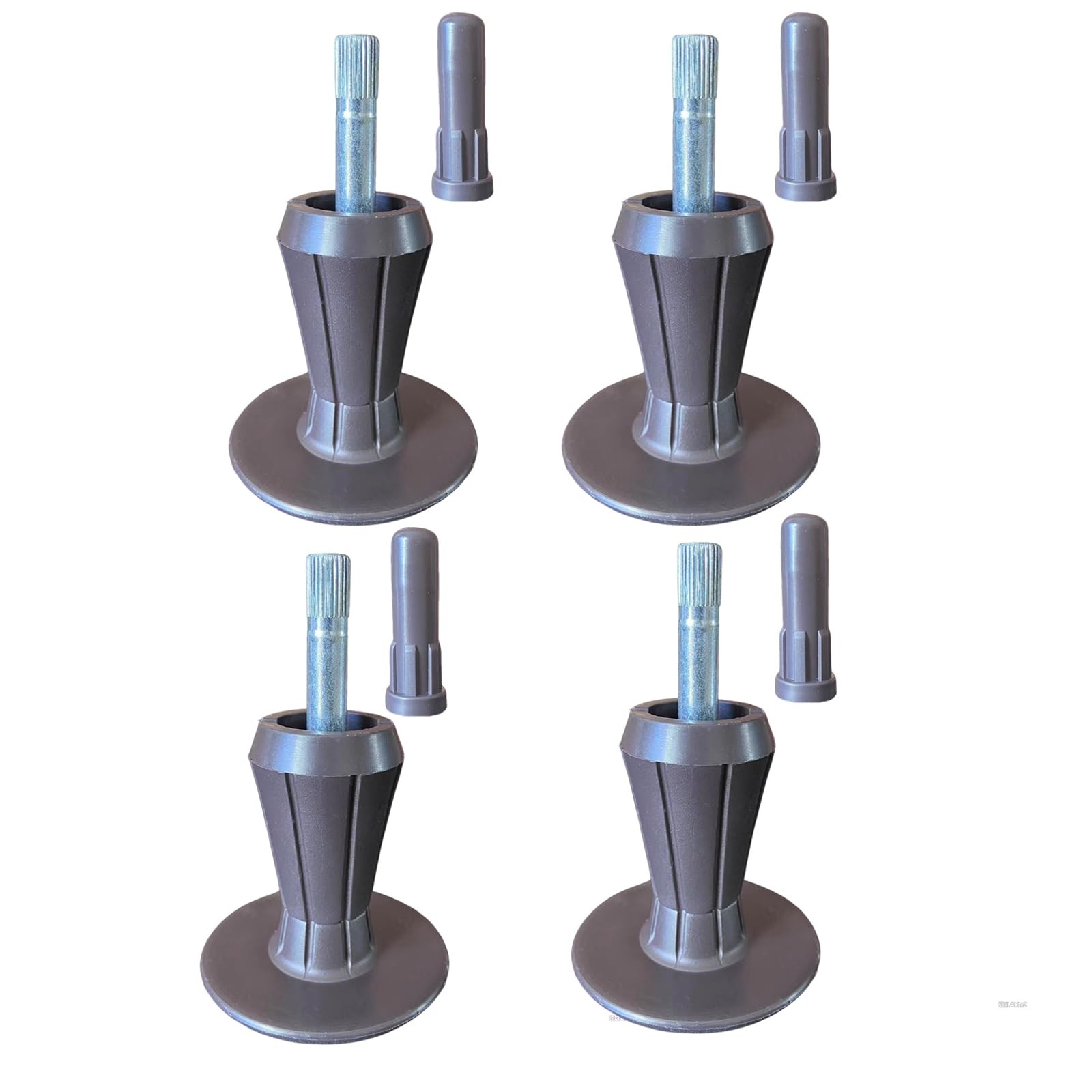 4PCS Heavy Duty Bed Frame Feet with Plastic Inserts, to Replace Wheels