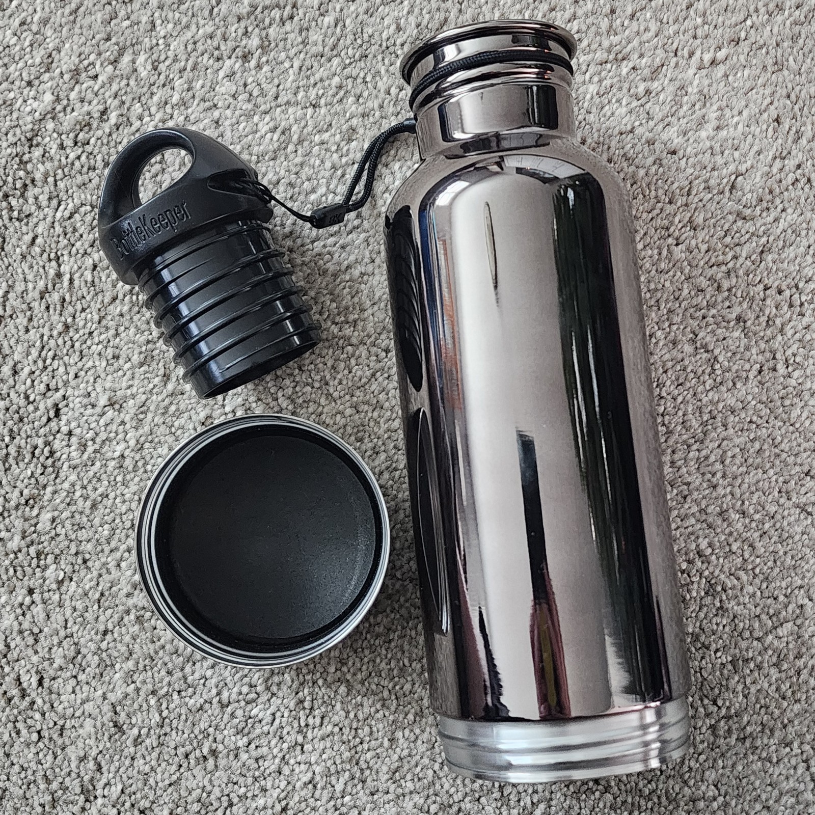 BottleKeeper Insulated Bottle Holder Opener Silver NWOT Beer Soda