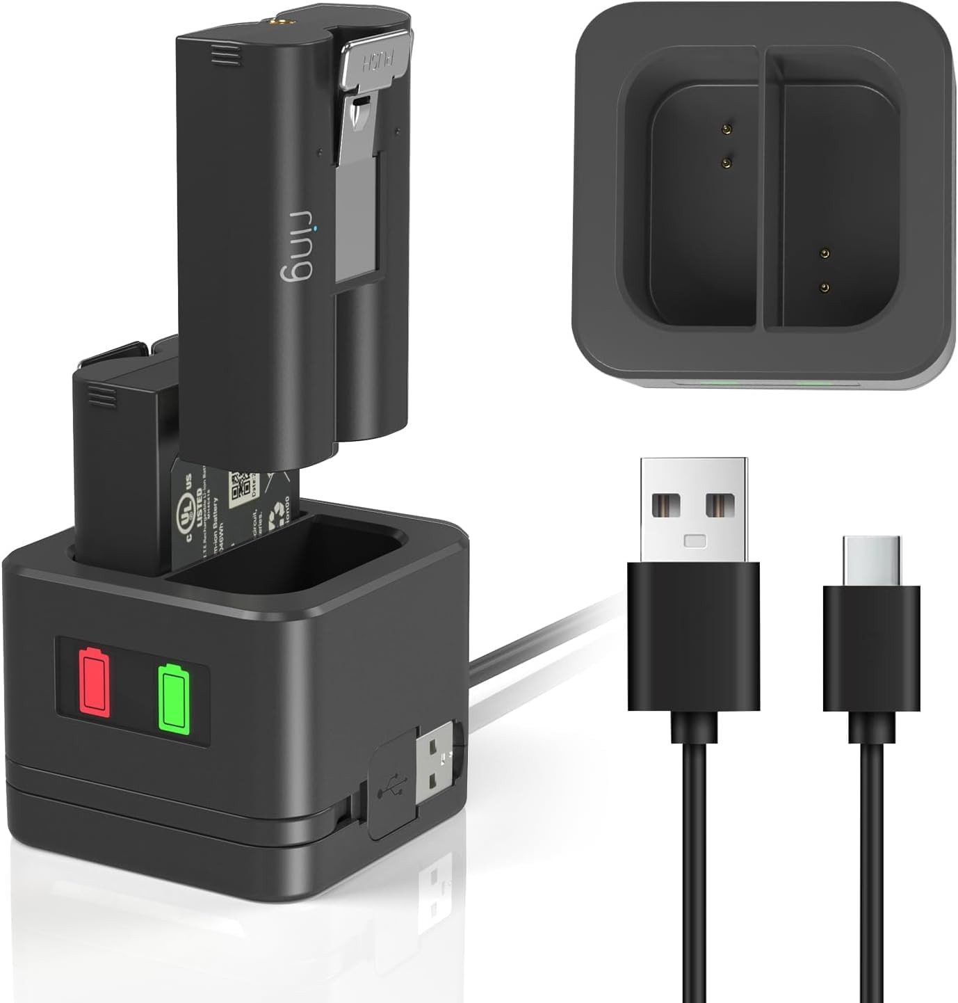 Charger Station for Ring Battery, Charger Dock for Replacement Battery Compatibl