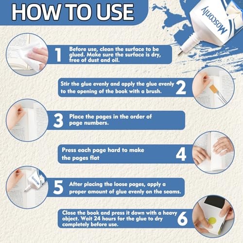 Book Glue 110ml, Premium Book Binding Glue, Clear Drying, Flexible, 1 pack