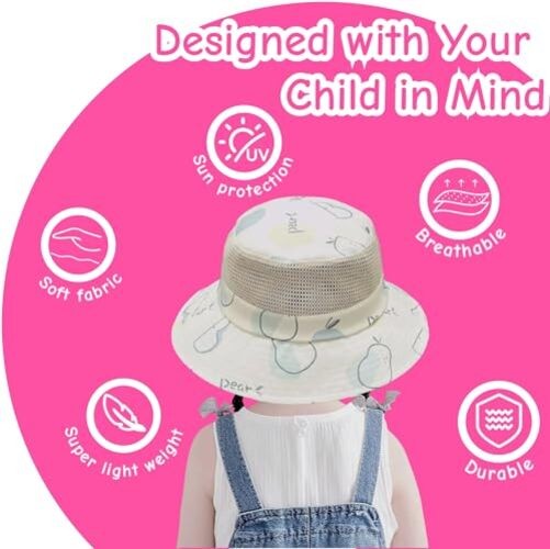 Baby Sun Hat Toddler Beach Hats with UPF 50+ Wide Brim Sun Protection Hat Blue