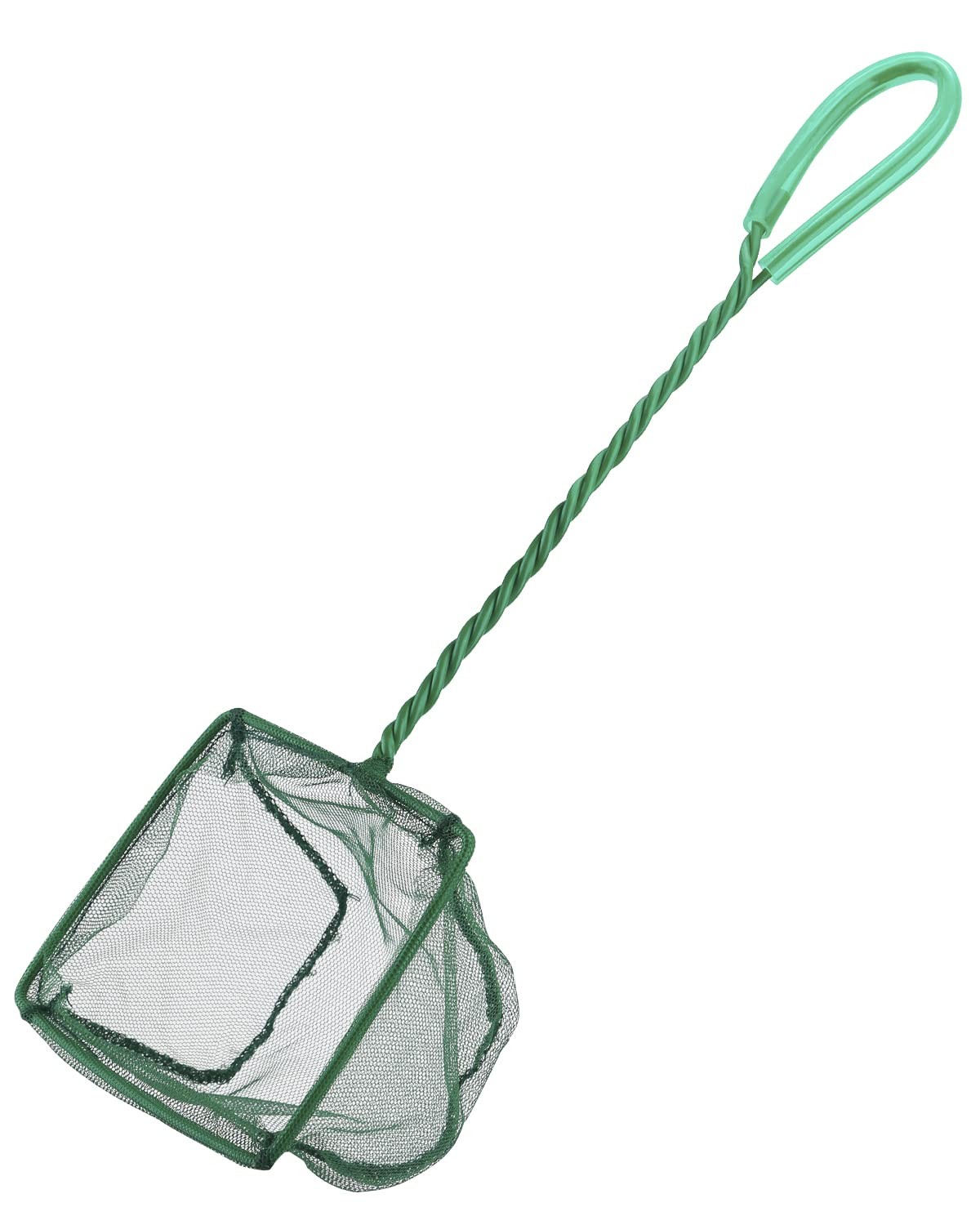 4 Inch Aquarium Fish Net with Braided Metal Handle Small Square Net with Soft...
